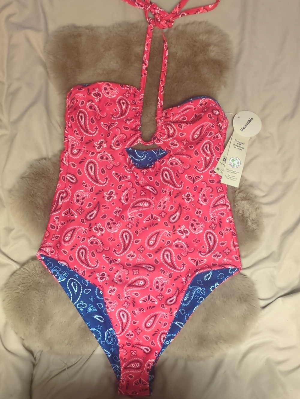 Reversible Paisley One-Piece Swimsuit